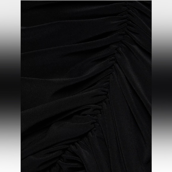 NORMA KAMALI Black One Shoulder Ruched Dress - Picture 9 of 9